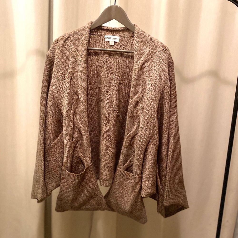 Dolman Sleeve Open Front Chunky Sweater